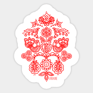 Ukrainian folk traditional embroidery tree. Sticker